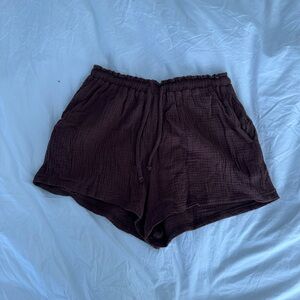 100% cotton Dark Brown shorts
